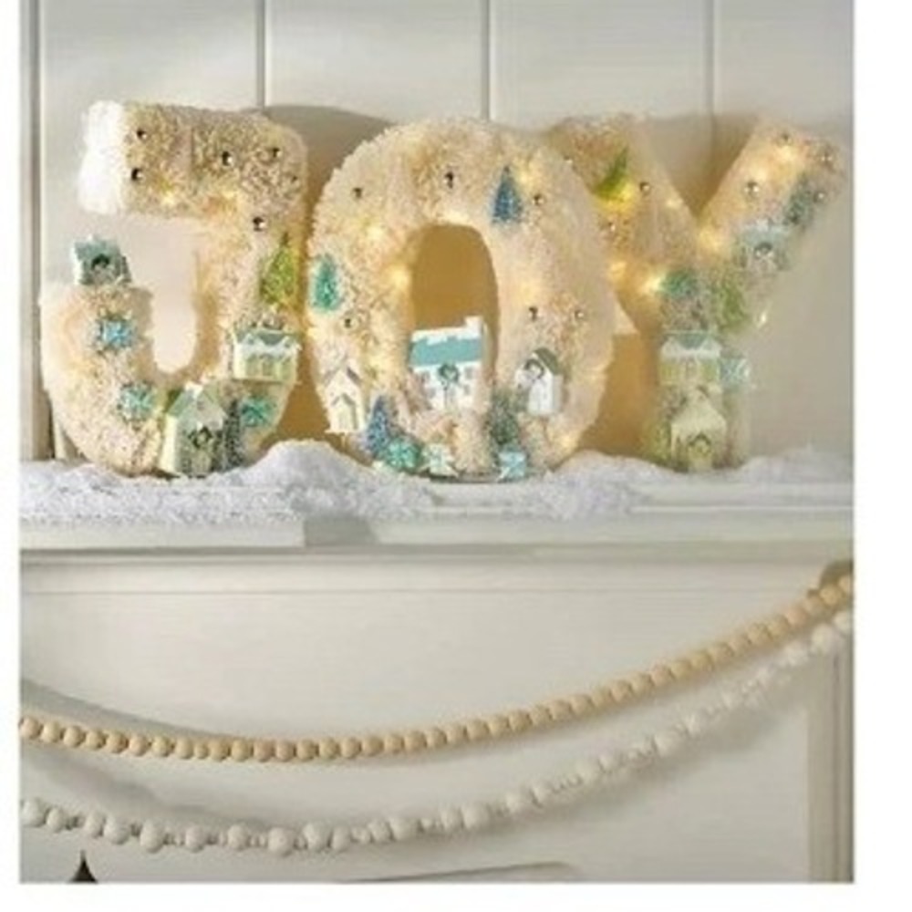NEW Anthropologie JOY Marquee Festive Sisal Lightup Diorama Fairy Cottage Decor